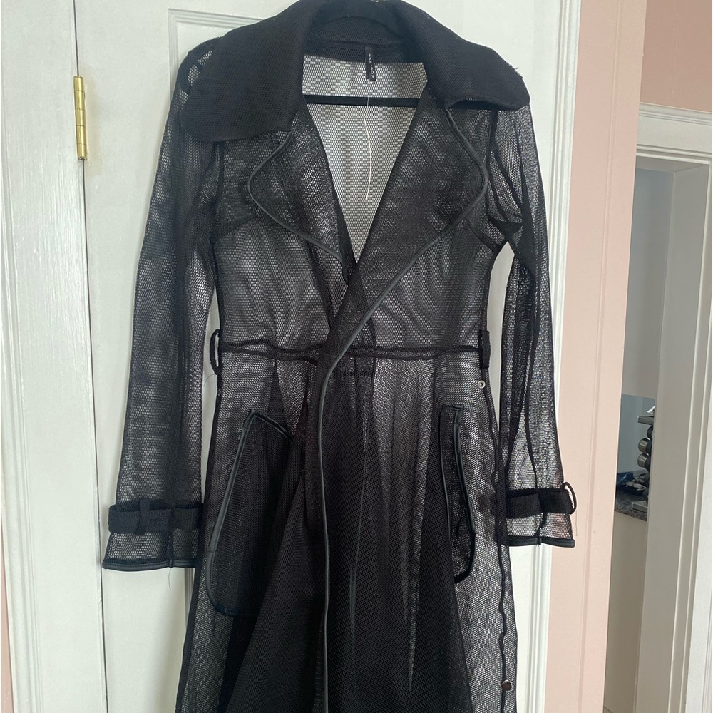 Size l. Sheer coat dress. It is missing the belt